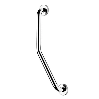Image of Croydex AP501341 Stainless Steel Chrome Safety Support Rail Angled Grab Bar for Bathroom