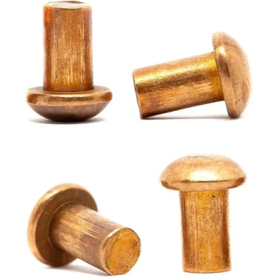 Image of M5 (5mm x 16mm) Copper Solid Round Head Rivets DIN 660 (Pack of 20)