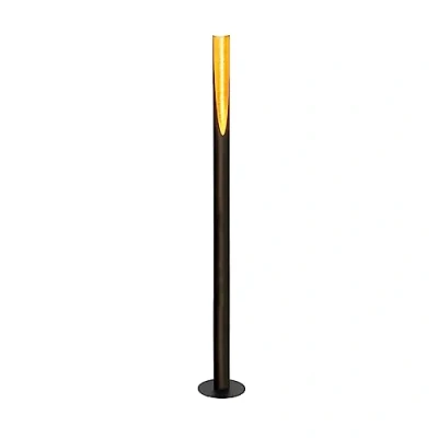 Image of Eglo Barbotto 1 Flame Floor lamp, Steel Rod Light, Black and Gold Colours, GU10 Socket, incl. Foot Switch
