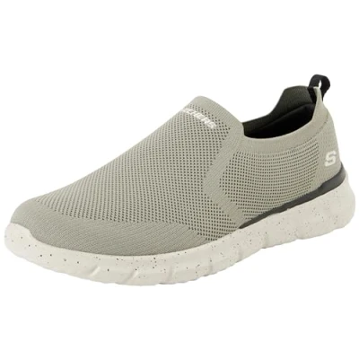 Image of Skechers Men&#039;s DEL RETTO CORWEN Slip On, Sand Knit, 9 UK