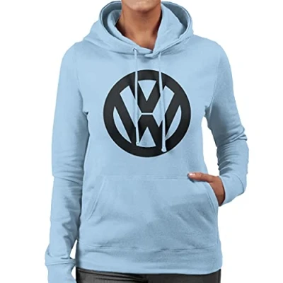 Image of Volkswagen Black VW Classic Logo Women&#039;s Hooded Sweatshirt
