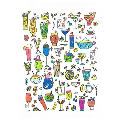 Image of Half a Donkey The Cocktails Large Cotton Tea Towel