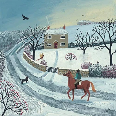 Image of Art Group The Jo Grundy (Winter Ride) Canvas Print 85 x 85cm, Wood, Multicolour, 1.3 cm