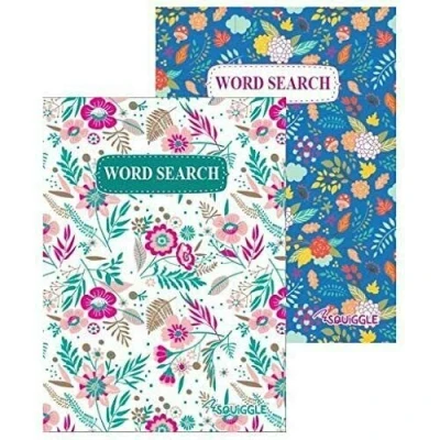 Image of Squiggle Travel Size Floral Word Search Challenge Books, 110 Puzzles per Book Set of 2