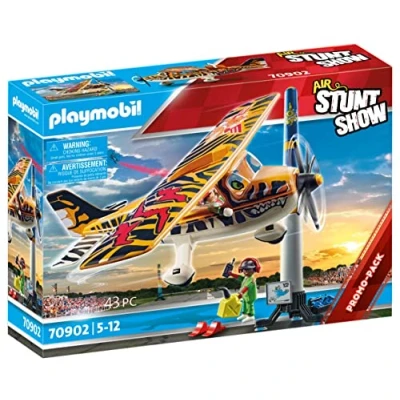 Image of Playmobil 70902 Air Stunt Show Tiger propeller plane, Action high flying toys for boys, with great gift from