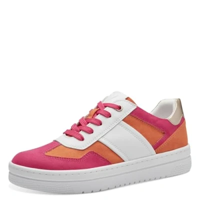 Image of Marco Tozzi Trainers, Women&#039;s, Size: 6, White/pink Imitation leather/ textile