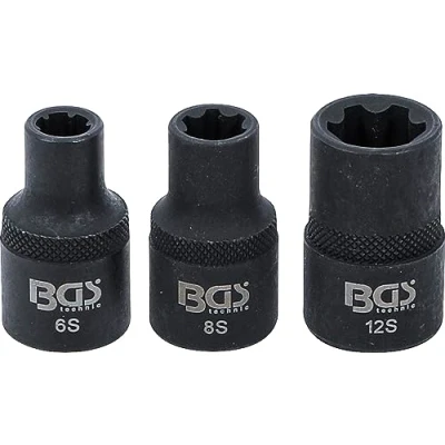 Image of BGS 9336 Socket Set spline profile (for RIBE) M6S, M8S, M12S 3 pcs.