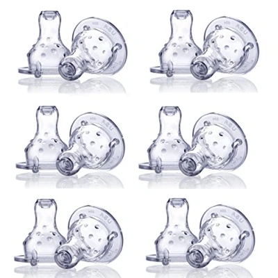 Image of Nuby 6 Pack No Spill Nipples, 0 Months, Clear (Pack of 2)