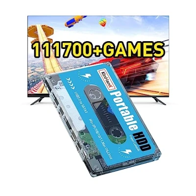 Image of Kinhank 500G HDD External Hard Drive with Batocera 33 System, Retro Game Console 111700 Games, Compatible Most Emulators,SATA 3.0, for Laptop/PC/Windows/Mac OS