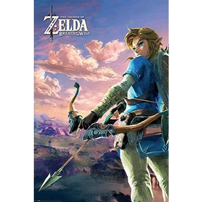 Image of Pyramid International Breath of Wind Hyrule Landscape Maxi, Wood, The Legend Zelda Poster, 91.5 x 61 0.03 cm
