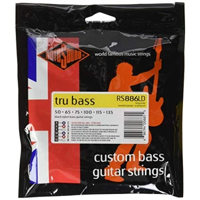 Image of Rotosound strings for electric BASS TRU NYLON FLATWOUND 6 str. RS886LDNYLON FW LONG Standard 50 135