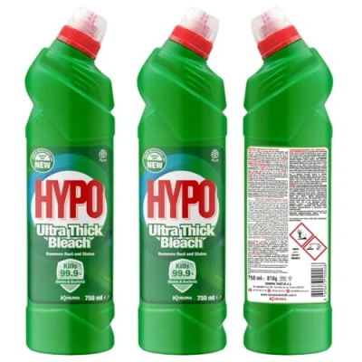 Image of Thick Bleach for Cleaning Kills 99.9% Germs and Removes Stains Rust 750ML Bottle (3 Bottles, Pine)