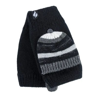 Image of HEAT HOLDERS Ladies Bronte Thermal Knitted Converter Versatile Mitten Gloves (One Size, Black)