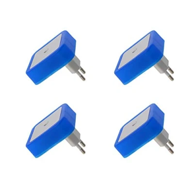 Image of Othmro Plug in Night Light, Light for Shaver Socket LED Bed Lights with Auto Dusk to Dawn Sensor Bathroom Bedroom Kitchen Hallway Blue 4Pcs