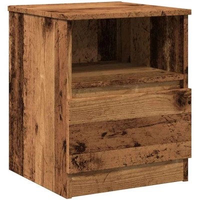 Image of vidaXL bedside cabinet/nightstand classic design, engineered wood, 1 drawer &amp; compartment, 40x40x50 cm, brown, bedroom side table