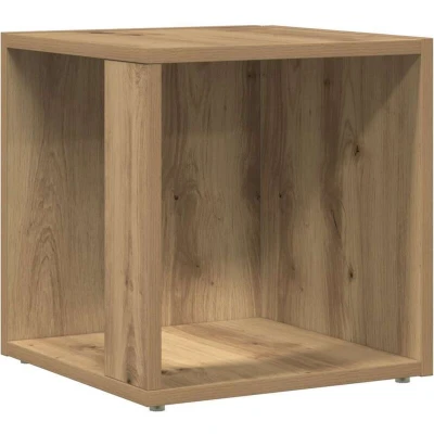 Image of vidaXL Side Table Hallway Tea End Corner Cabinet Square for Living room, Oak Engineered Wood, 33x33x34 cm