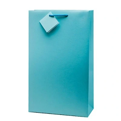 Image of Large Gift Bag Pearlised Turquoise 15&quot; x 9&quot; 4&quot;