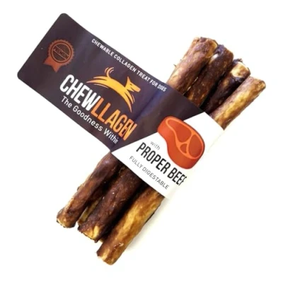 Image of Chewllagen Beef Mini Roll 5&quot; 10mm (Pack of 3 x 5 15 Total) Healthy Choice Dog Chew and Treat SLCP