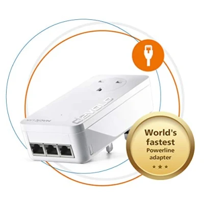 Image of devolo Magic 2 2400 LAN Triple: Add on Powerline Adapter (Up to Mbps for Your Home Network, 3x Gb Ports, Ideal Online Gaming, 4k/8k UHD Streaming, Stable Working)