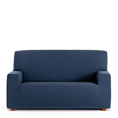 Image of Eysa Llion Sofa Cover, Lycra, Blue 3, 3 Seater