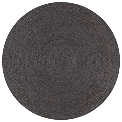 Image of vidaXL Handwoven Round Dark Grey Jute Rug in 90 cm Diameter Soft, Durable and Unique Design