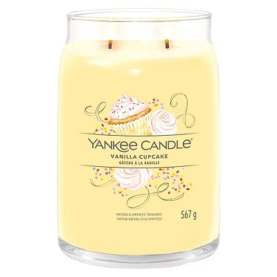 Image of Yankee Candle Signature Scented Vanilla Cupcake Large Jar with Double Wicks Soy Wax Blend Long Burning