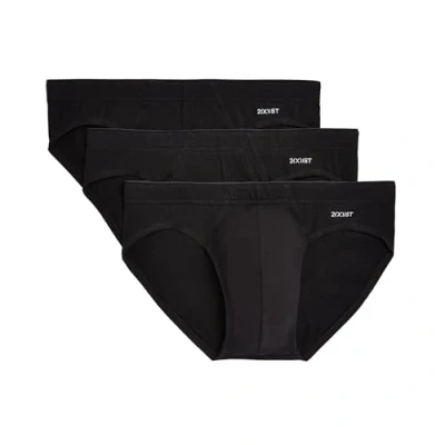 Image of 2(X)IST Men&#039;s Cotton Stretch No Show Brief 3 Pack, Sliq Deep Black, S