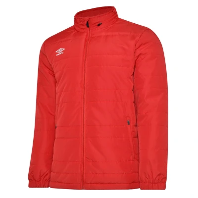 Image of Umbro Boys Childrens/Kids Club Essential Bench Jacket (Vermillion) Multicolour Size 11 12Y