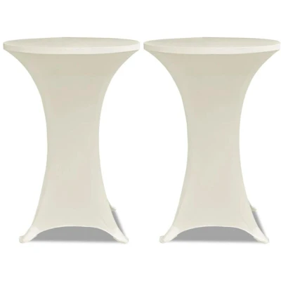 Image of vidaXL Standing Table Cover Ø80cm Cream Stretch 2 pcs