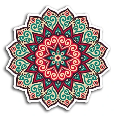 Image of 2 x 10cm Mandala Boho Indian Vinyl Stickers Sticker Laptop Luggage #19357 (10cm Wide)