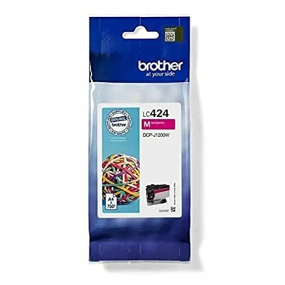 Image of Brother LC 424M Inkjet Cartridge, Magenta, Single Pack, Standard Yield, includes 1 x Genuine Supplies