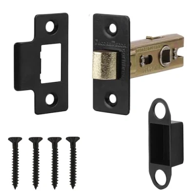 Image of Decoranddecor 2.5 Inch Tubular Mortice Latch for Internal Doors, Fire Rated (1 Pack, 44 64mm, Matt Black)
