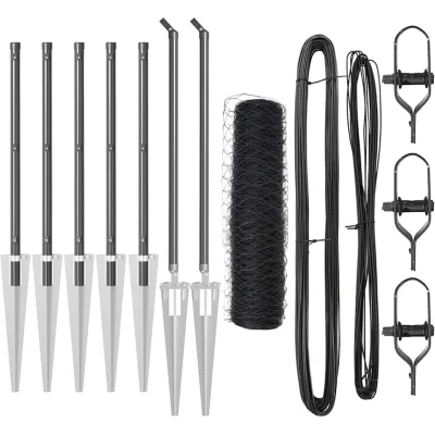 Image of vidaXL Hexagon Fence Grey 0.4x10 m Steel