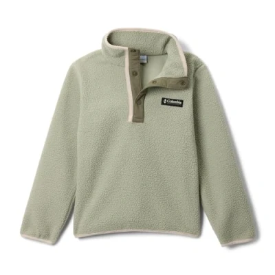 Image of Columbia Youth Unisex Helvetia 2 Half Snap Fleece, Fleece Pull Over, Safari/Stone Green, S