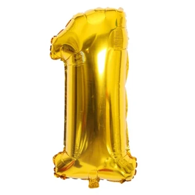 Image of 40 Inch Large Gold Helium Foil Number Balloons 0 9 Birthday Party Celebration Decorations Supplies (Number 1)