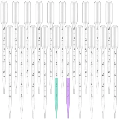 Image of 20Pcs 5ml Pipette,Pipette Dropper,Pipettes,Plastic Pipettes,Dropper,for Transfering Water,Perfume,Oils,Essential,Liquid,Makeup Tool,Lab