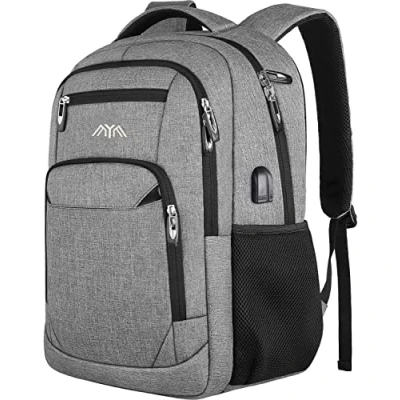 Image of School Backpack Boys / Girls Teenagers, School, Laptop for Men Women, Daypacks Business with USB, gray, 15,6 Zoll, Rucksack