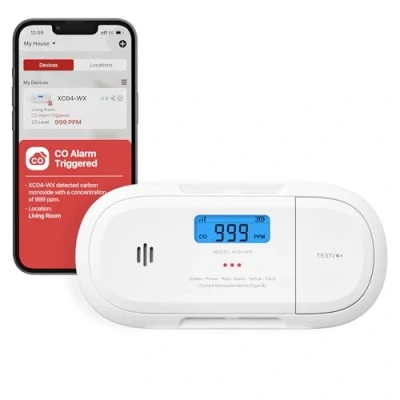 Image of X Sense Wi Fi Smart Carbon Monoxide Alarm Detector, Real Time Push Notifications via Home Security App, Replaceable Battery, Free Standing Design, XC04 WX