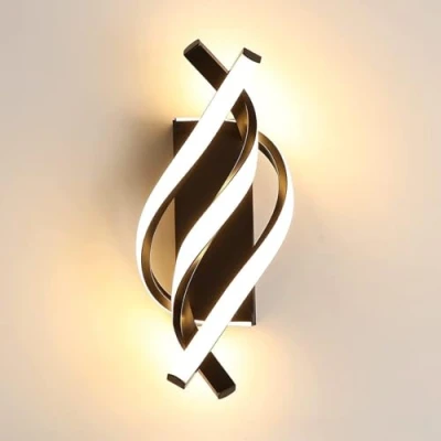Image of Comely LED Wall Light Indoor, 22W White Spiral Modern Lamp Warm 3000K, Lighting Fixtures for Living Room Bedroom Dining Hallway