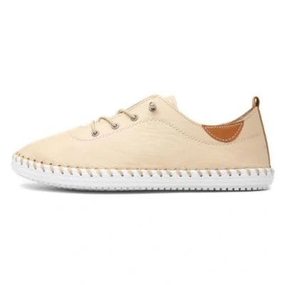 Image of Lunar St Ives Leather Plimsoll 8 UK Beige