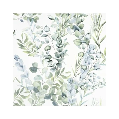 Image of Arthouse Tranquil Green Leaves Wallpaper Watercolour Botanical Design for Living Room or Bedroom Easy Paste The Paper Method Greenery Inspired Feature Wall Full Decor 1005 x 53cm
