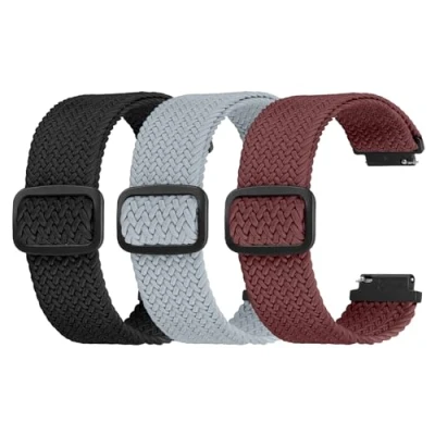 Image of Ecogbd Elastic Nylon Replacement Strap 16mm 18mm 20mm 22mm, Quick Release Watch Straps, Soft Fabric Adjustable Breathable Sport Women Men