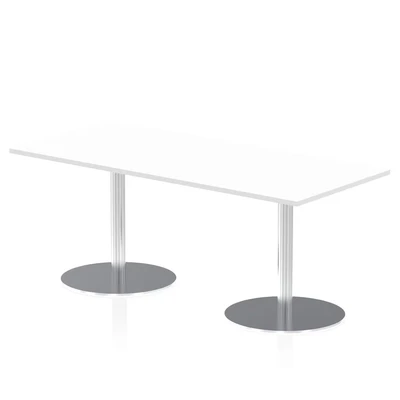 Image of Italia 1800 x 800mm Poseur Rectangular Table White Top 725mm High Leg