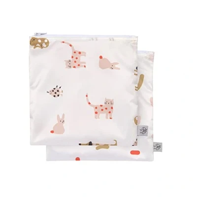 Image of LÄSSIG Reusable Storage Bag Snack 2 Pieces/Snack Little Mateys Sicy Orange