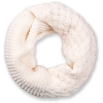 Image of styleBREAKER knit loop scarf with pattern mix, single colour fine snood, winter scarf, unisex 01018153, Colour:Cream White