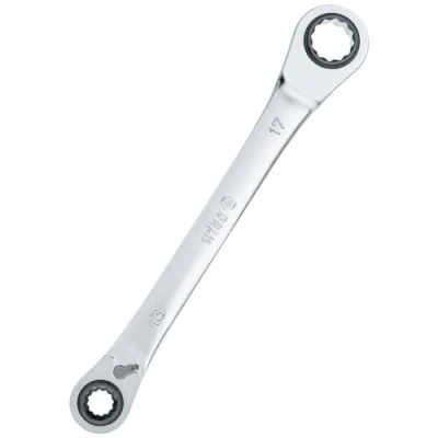Image of Wiha 45421 Double Ring Ratchet Wrench 4 in 1 I Switchable SW 10 13 17 19 mm with 72 Teeth Multi