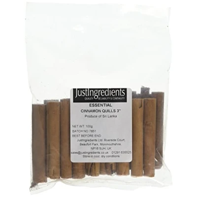 Image of JustIngredients Essentials Cinnamon Sticks/Quills 3 Inch 100 g