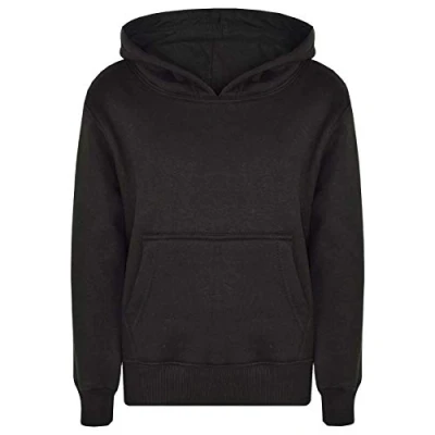 Image of A2Z 4 Kids Girls Boys Plain And Tie Dye Print Sweatshirt Pullover Sweat Hoodie Black 7 8
