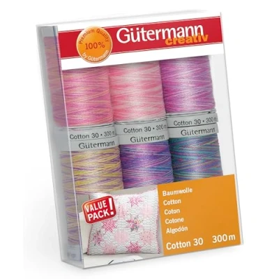 Image of Gütermann Cotton No.30 (300m) Sewing Thread Set 4 6 Pieces