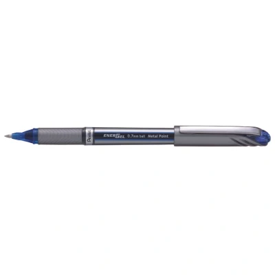 Image of Pentel EnerGel + Metal Tip Rollerball Pen 0.7mm Blue (Pack 12) BL27 C